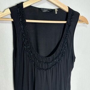 Scoop neck black tank with detail - small
